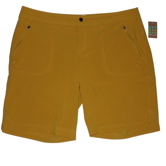 Title nine Pants - Title Nine Women's Rogue Short 9" Mustard Yellow Hiking Outdoor Shorts Size 14